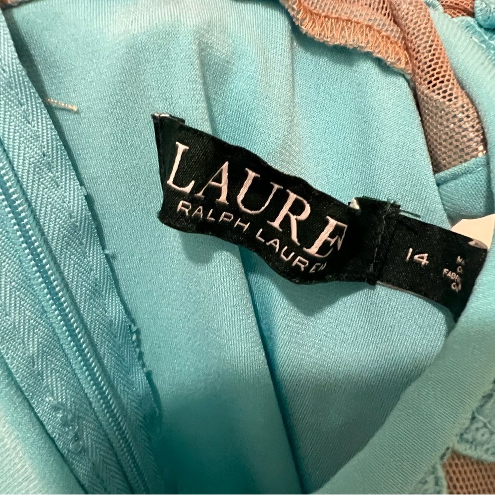 Lauren 14 Elegant Blue Sleeveless Dress - Picture 4 of 6